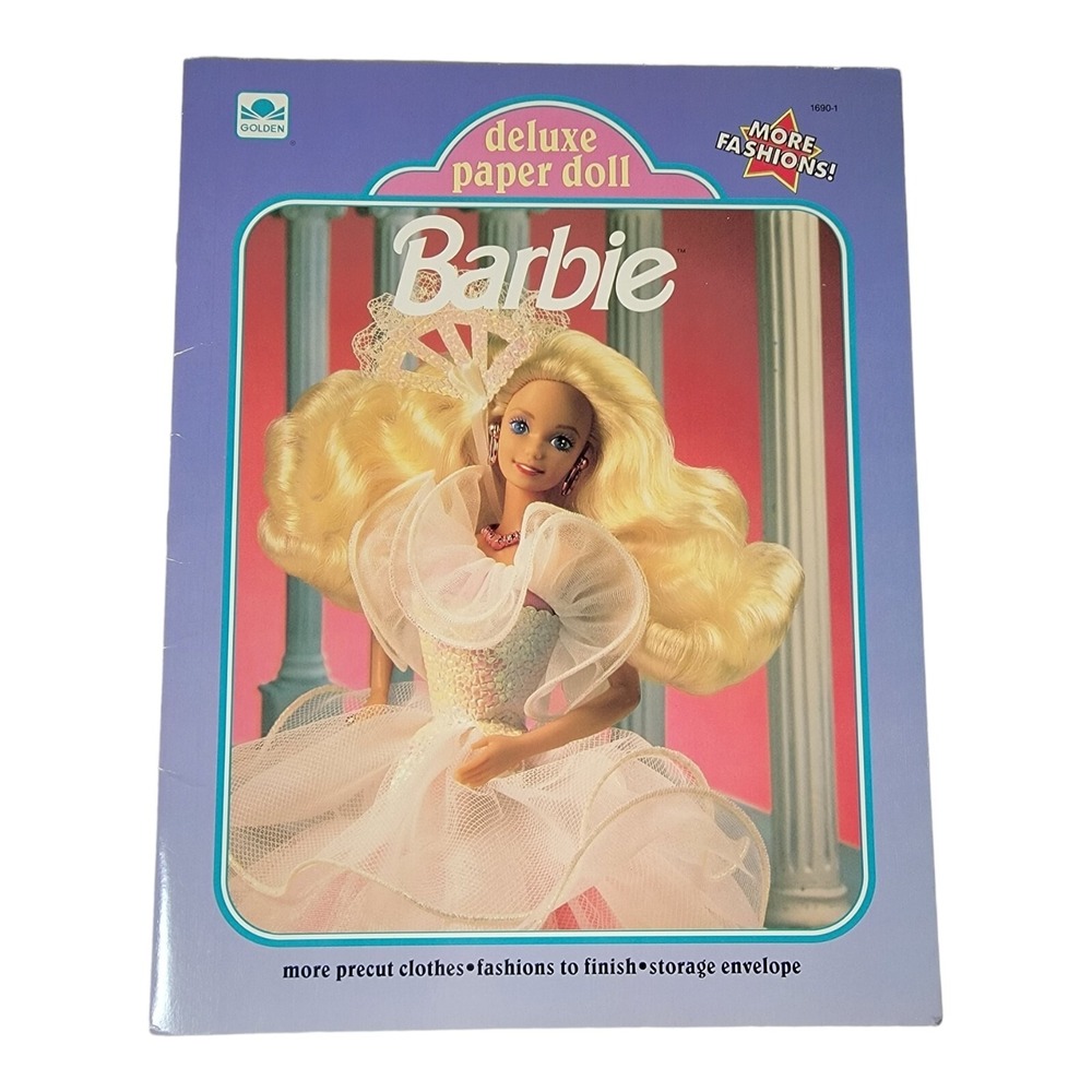 Vintage Barbie Deluxe Golden Paper‎ Doll Book 1991 Never Used 1690 Uncut